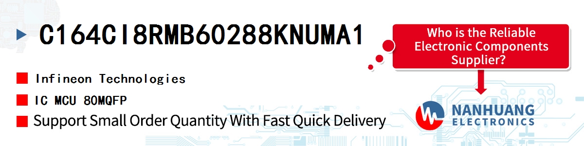 C164CI8RMB60288KNUMA1 Infineon IC MCU 80MQFP