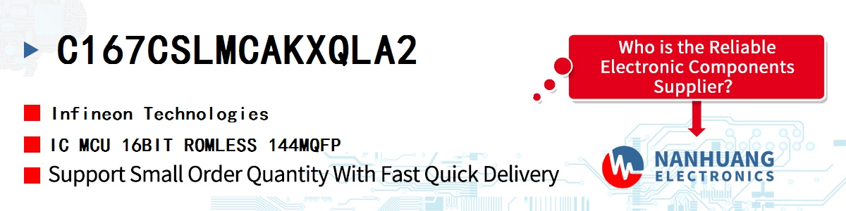 C167CSLMCAKXQLA2 Infineon IC MCU 16BIT ROMLESS 144MQFP