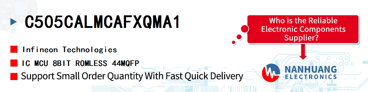 C505CALMCAFXQMA1 Infineon IC MCU 8BIT ROMLESS 44MQFP