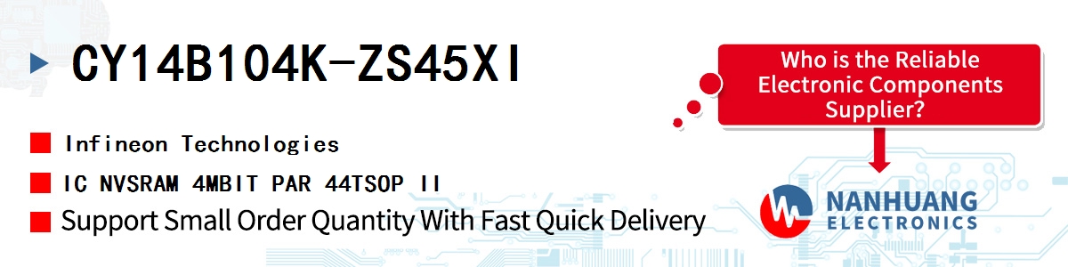 CY14B104K-ZS45XI Infineon IC NVSRAM 4MBIT PAR 44TSOP II