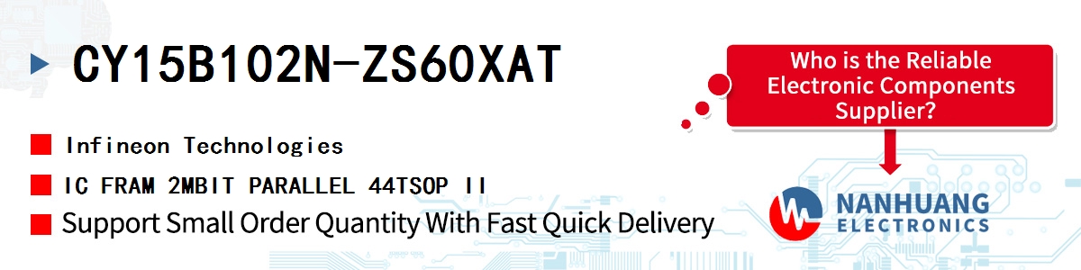 CY15B102N-ZS60XAT Infineon IC FRAM 2MBIT PARALLEL 44TSOP II