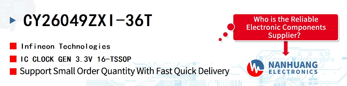 CY26049ZXI-36T Infineon IC CLOCK GEN 3.3V 16-TSSOP