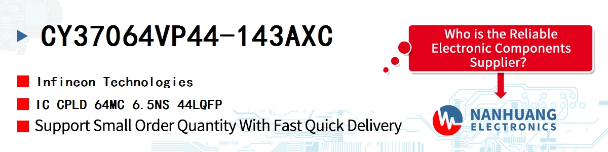 CY37064VP44-143AXC Infineon IC CPLD 64MC 6.5NS 44LQFP