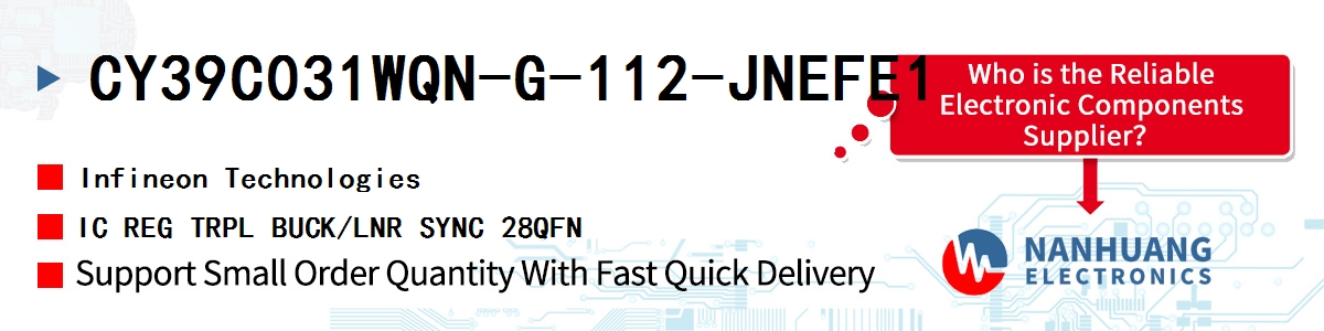 CY39C031WQN-G-112-JNEFE1 Infineon IC REG TRPL BUCK/LNR SYNC 28QFN