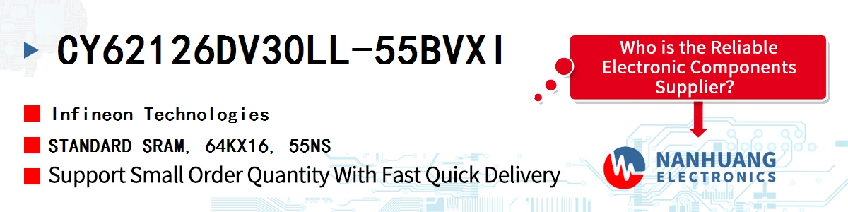 CY62126DV30LL-55BVXI Infineon STANDARD SRAM, 64KX16, 55NS