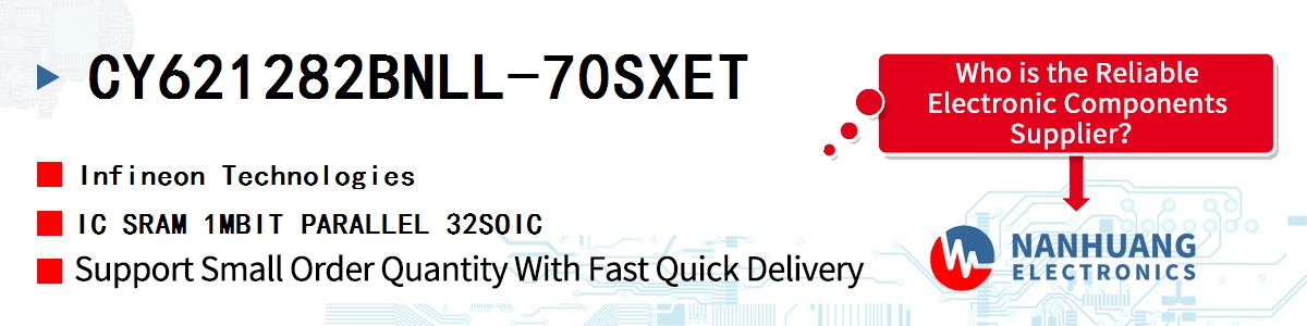 CY621282BNLL-70SXET Infineon IC SRAM 1MBIT PARALLEL 32SOIC