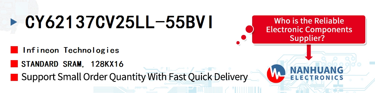 CY62137CV25LL-55BVI Infineon STANDARD SRAM, 128KX16