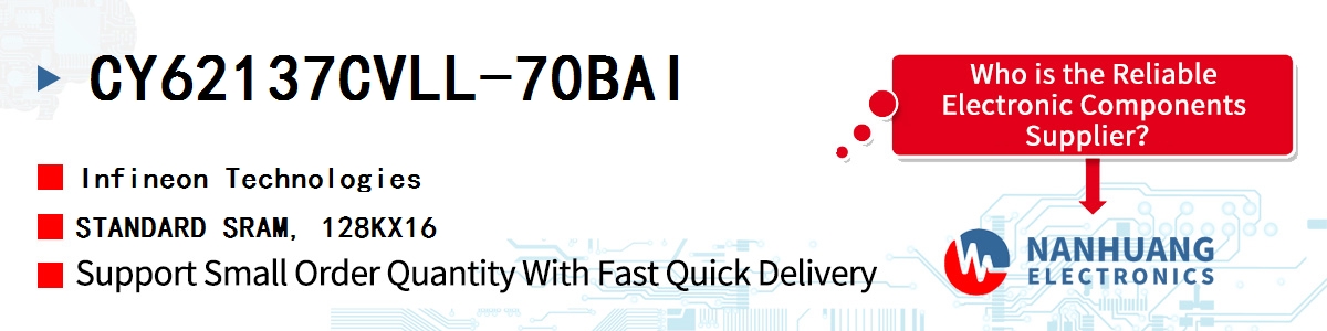 CY62137CVLL-70BAI Infineon STANDARD SRAM, 128KX16