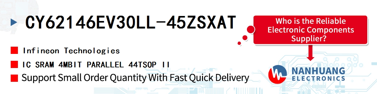 CY62146EV30LL-45ZSXAT Infineon IC SRAM 4MBIT PARALLEL 44TSOP II