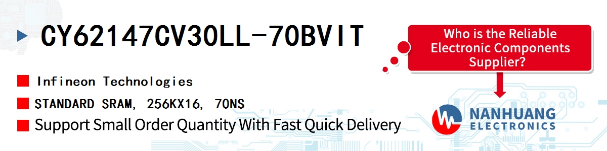 CY62147CV30LL-70BVIT Infineon STANDARD SRAM, 256KX16, 70NS