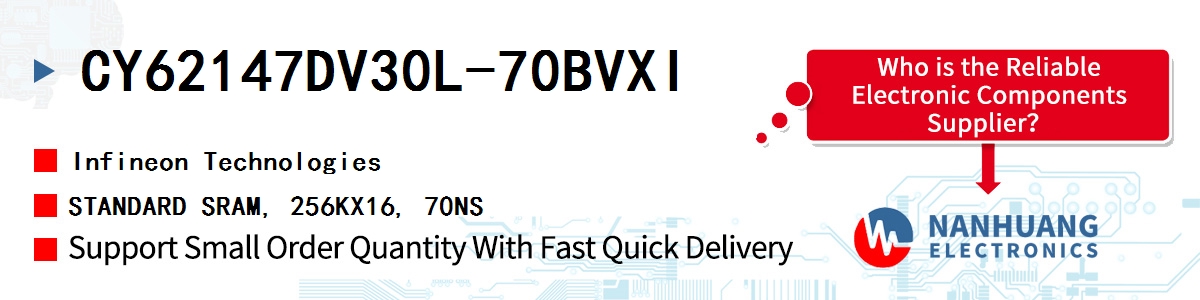 CY62147DV30L-70BVXI Infineon STANDARD SRAM, 256KX16, 70NS