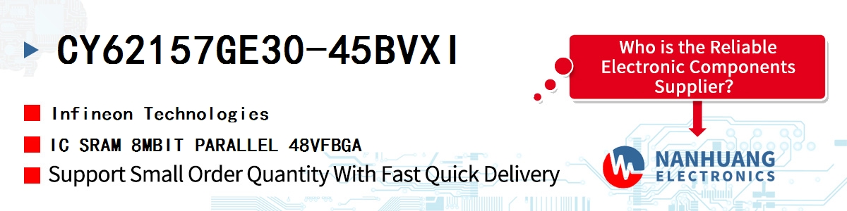 CY62157GE30-45BVXI Infineon IC SRAM 8MBIT PARALLEL 48VFBGA