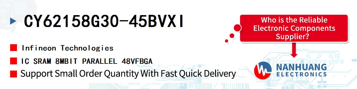 CY62158G30-45BVXI Infineon IC SRAM 8MBIT PARALLEL 48VFBGA