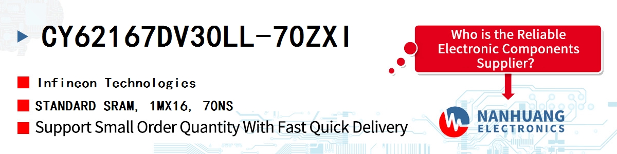 CY62167DV30LL-70ZXI Infineon STANDARD SRAM, 1MX16, 70NS