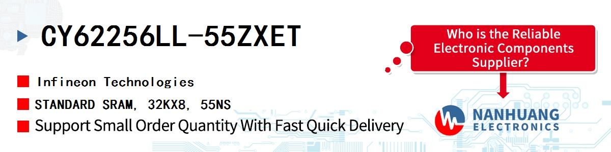 CY62256LL-55ZXET Infineon STANDARD SRAM, 32KX8, 55NS