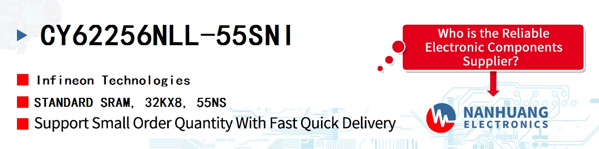 CY62256NLL-55SNI Infineon STANDARD SRAM, 32KX8, 55NS