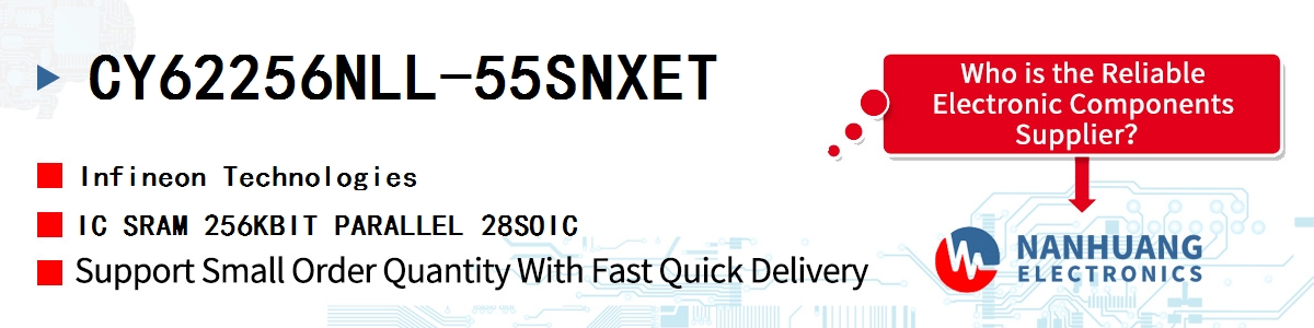 CY62256NLL-55SNXET Infineon IC SRAM 256KBIT PARALLEL 28SOIC