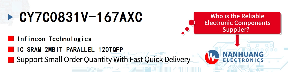 CY7C0831V-167AXC Infineon IC SRAM 2MBIT PARALLEL 120TQFP