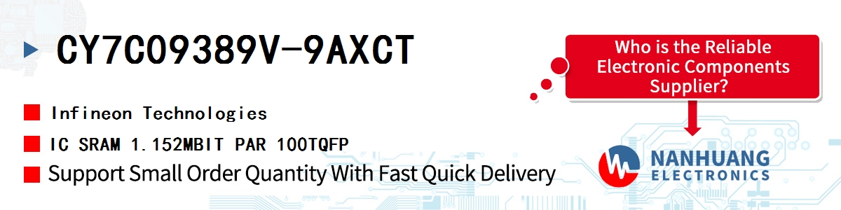 CY7C09389V-9AXCT Infineon IC SRAM 1.152MBIT PAR 100TQFP