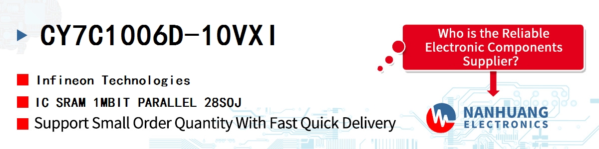 CY7C1006D-10VXI Infineon IC SRAM 1MBIT PARALLEL 28SOJ