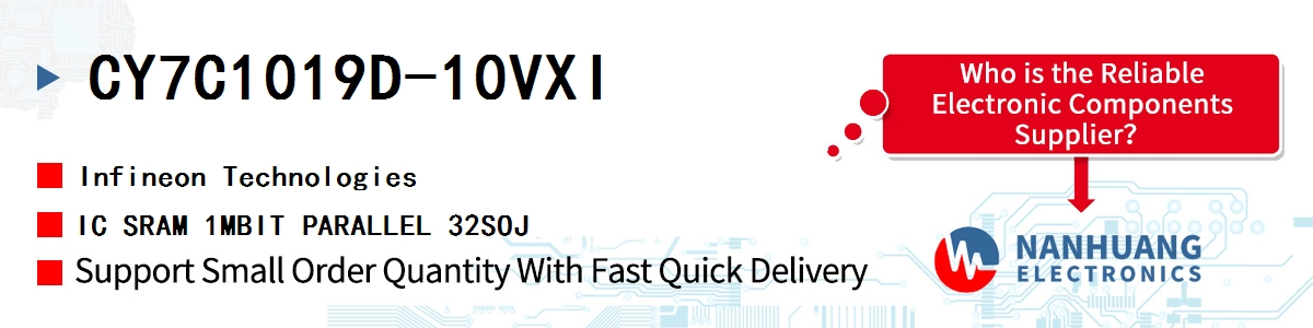 CY7C1019D-10VXI Infineon IC SRAM 1MBIT PARALLEL 32SOJ