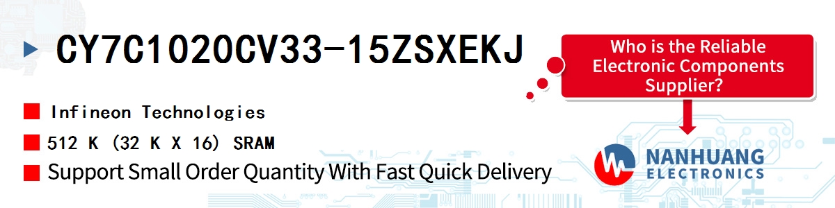 CY7C1020CV33-15ZSXEKJ Infineon 512 K (32 K X 16) SRAM