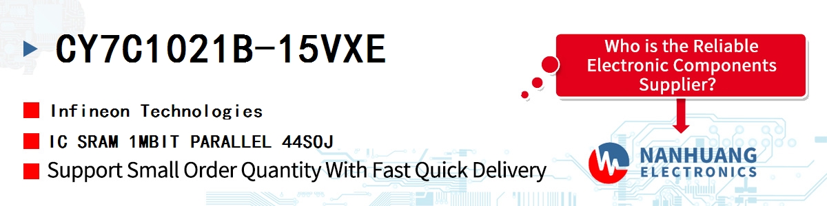 CY7C1021B-15VXE Infineon IC SRAM 1MBIT PARALLEL 44SOJ