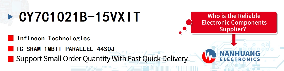 CY7C1021B-15VXIT Infineon IC SRAM 1MBIT PARALLEL 44SOJ