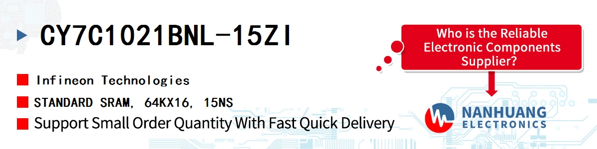 CY7C1021BNL-15ZI Infineon STANDARD SRAM, 64KX16, 15NS