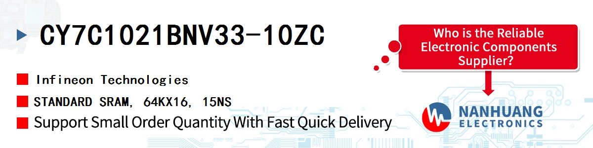 CY7C1021BNV33-10ZC Infineon STANDARD SRAM, 64KX16, 15NS