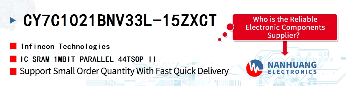 CY7C1021BNV33L-15ZXCT Infineon IC SRAM 1MBIT PARALLEL 44TSOP II