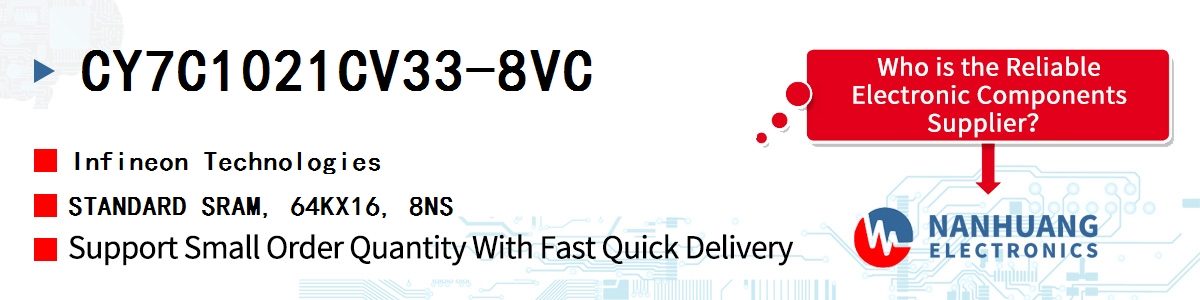 CY7C1021CV33-8VC Infineon STANDARD SRAM, 64KX16, 8NS