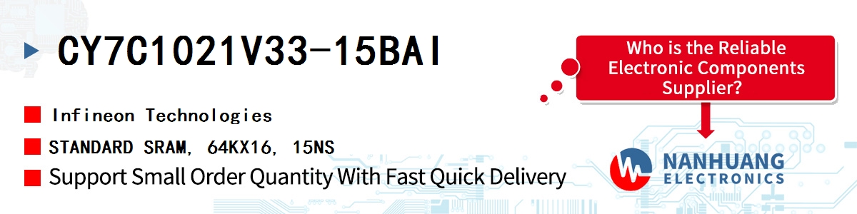 CY7C1021V33-15BAI Infineon STANDARD SRAM, 64KX16, 15NS