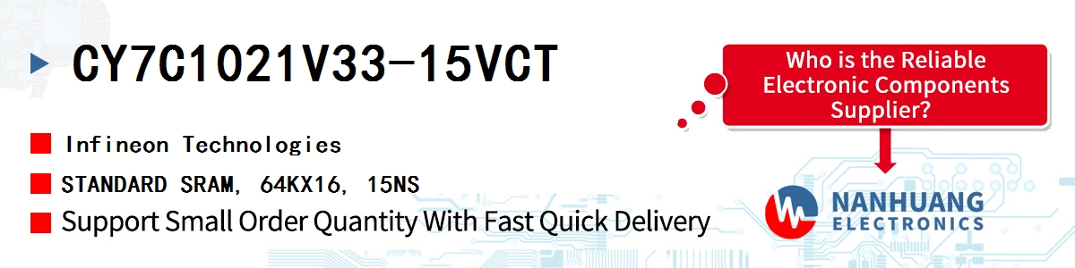 CY7C1021V33-15VCT Infineon STANDARD SRAM, 64KX16, 15NS