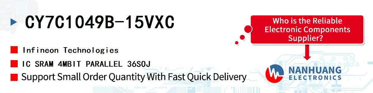 CY7C1049B-15VXC Infineon IC SRAM 4MBIT PARALLEL 36SOJ