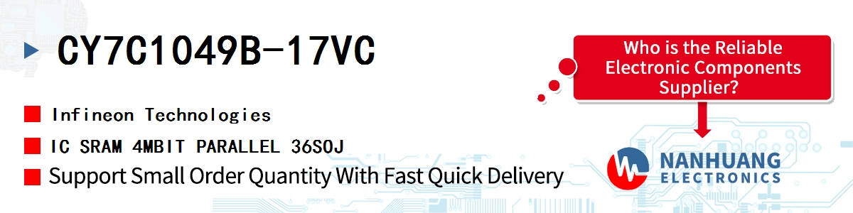 CY7C1049B-17VC Infineon IC SRAM 4MBIT PARALLEL 36SOJ