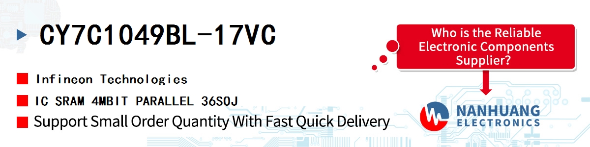 CY7C1049BL-17VC Infineon IC SRAM 4MBIT PARALLEL 36SOJ