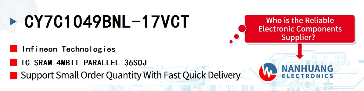 CY7C1049BNL-17VCT Infineon IC SRAM 4MBIT PARALLEL 36SOJ