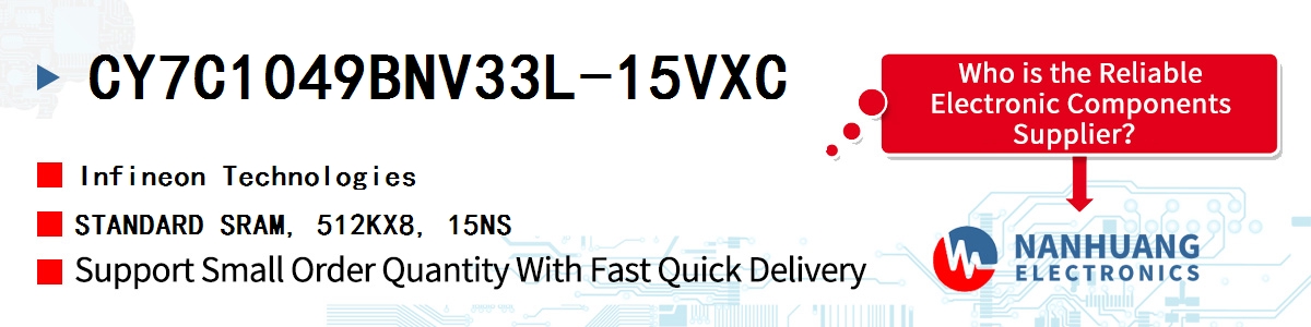 CY7C1049BNV33L-15VXC Infineon STANDARD SRAM, 512KX8, 15NS