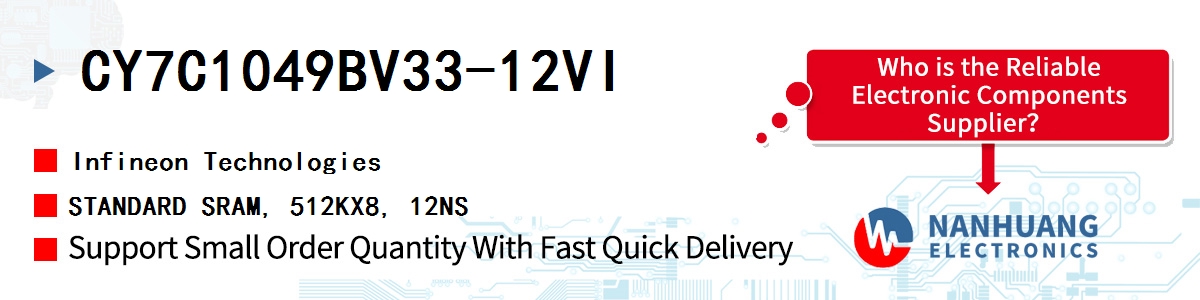 CY7C1049BV33-12VI Infineon STANDARD SRAM, 512KX8, 12NS