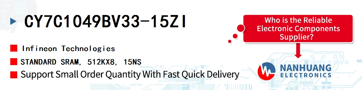 CY7C1049BV33-15ZI Infineon STANDARD SRAM, 512KX8, 15NS