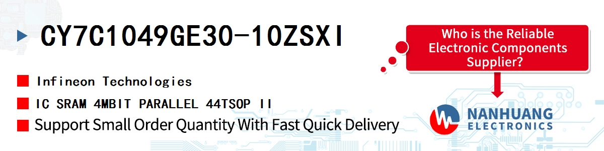 CY7C1049GE30-10ZSXI Infineon IC SRAM 4MBIT PARALLEL 44TSOP II