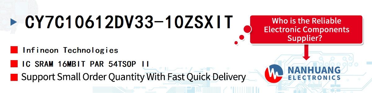 CY7C10612DV33-10ZSXIT Infineon IC SRAM 16MBIT PAR 54TSOP II