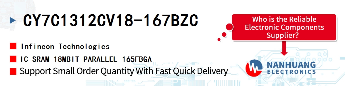 CY7C1312CV18-167BZC Infineon IC SRAM 18MBIT PARALLEL 165FBGA