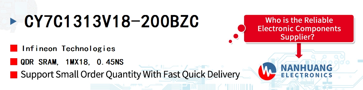 CY7C1313V18-200BZC Infineon QDR SRAM, 1MX18, 0.45NS