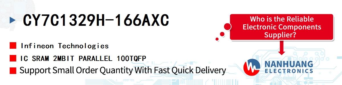 CY7C1329H-166AXC Infineon IC SRAM 2MBIT PARALLEL 100TQFP