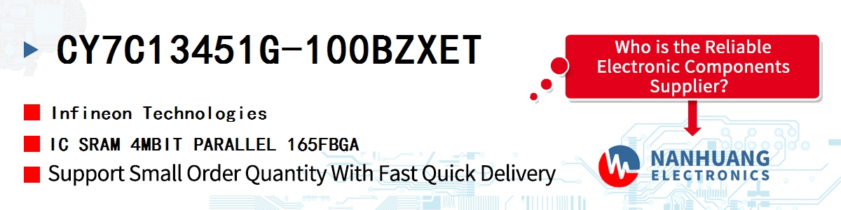 CY7C13451G-100BZXET Infineon IC SRAM 4MBIT PARALLEL 165FBGA