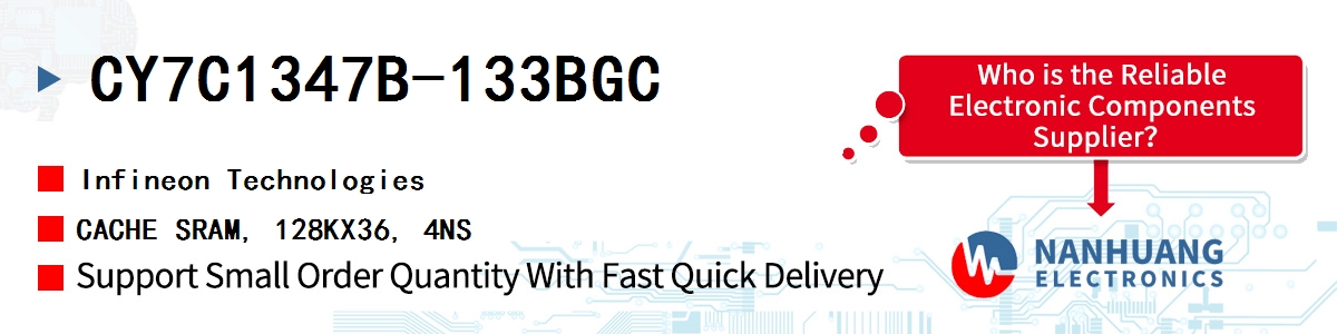 CY7C1347B-133BGC Infineon CACHE SRAM, 128KX36, 4NS