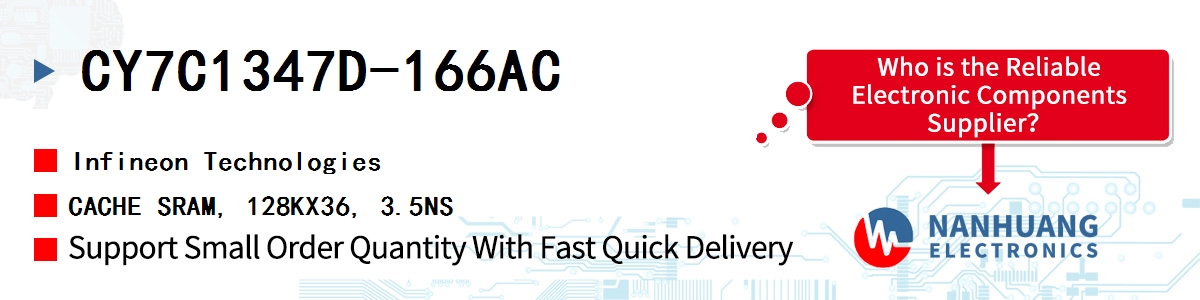 CY7C1347D-166AC Infineon CACHE SRAM, 128KX36, 3.5NS