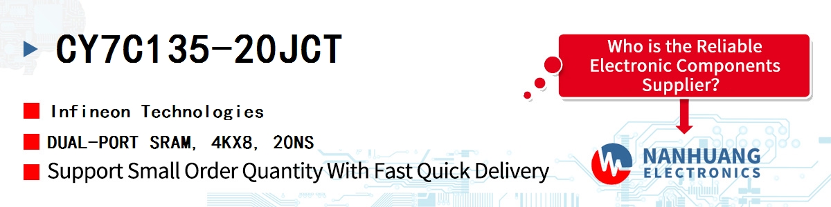 CY7C135-20JCT Infineon DUAL-PORT SRAM, 4KX8, 20NS
